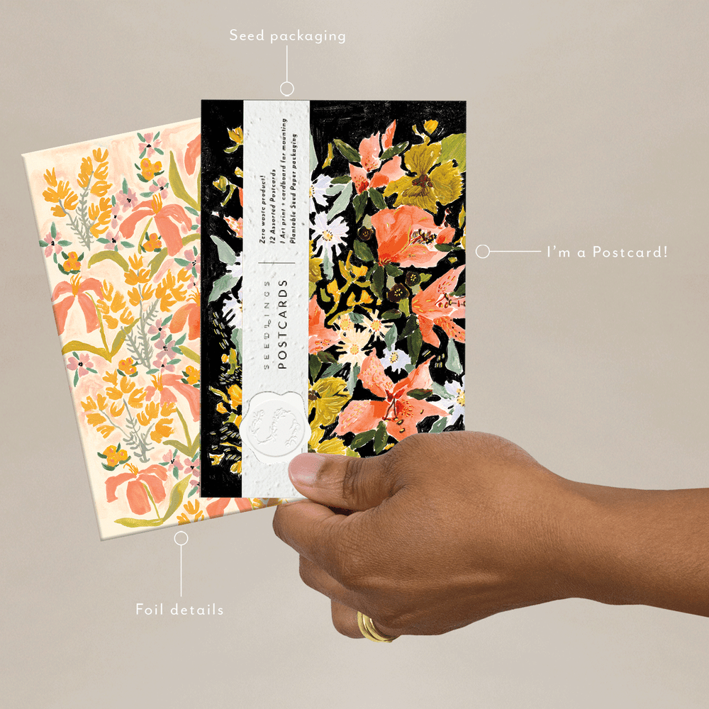 NEW!! Vintage Floral Seedlings Postcard Set | SPS77050 — Seedlings